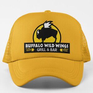 NEW Buffalo Wild Wings Retro Foam Trucker Mesh Snapback Hat GOLDEN YELLOW